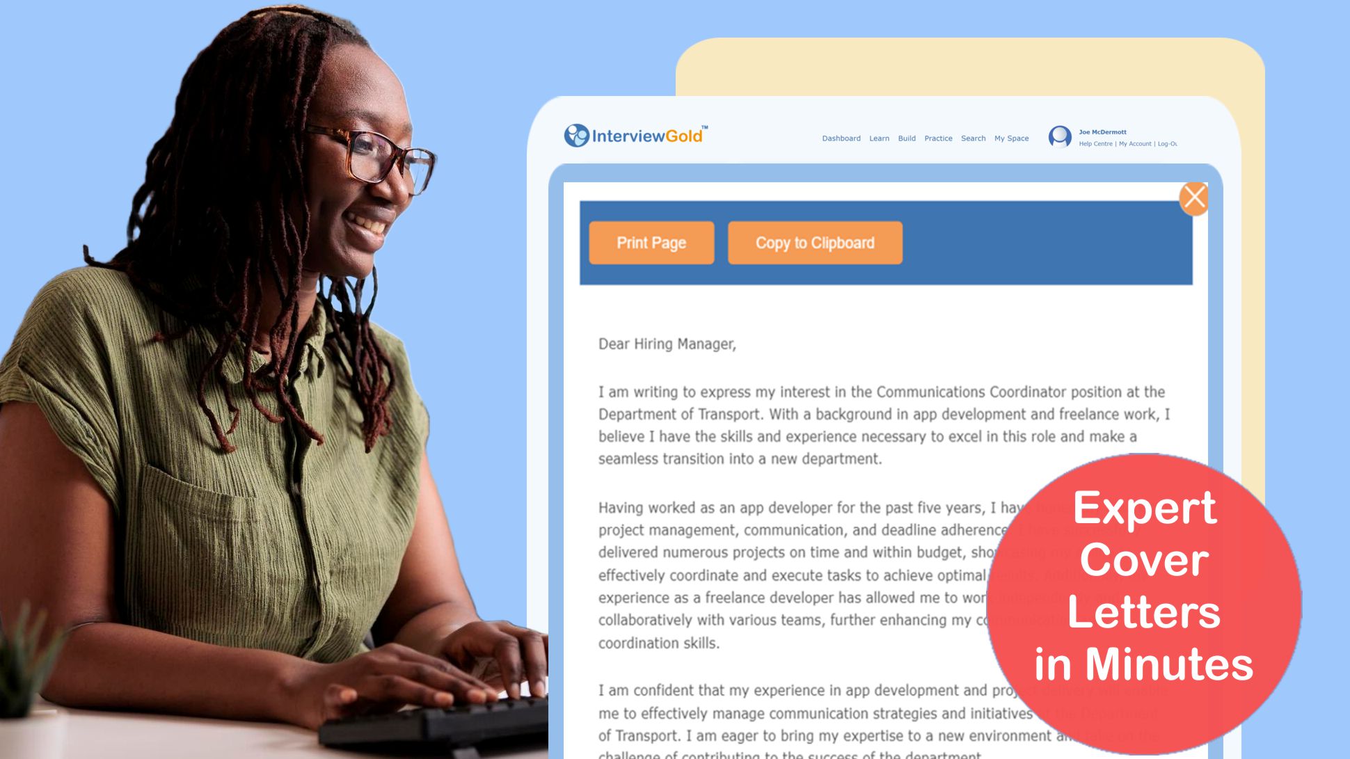 get expert cover letters in minutes