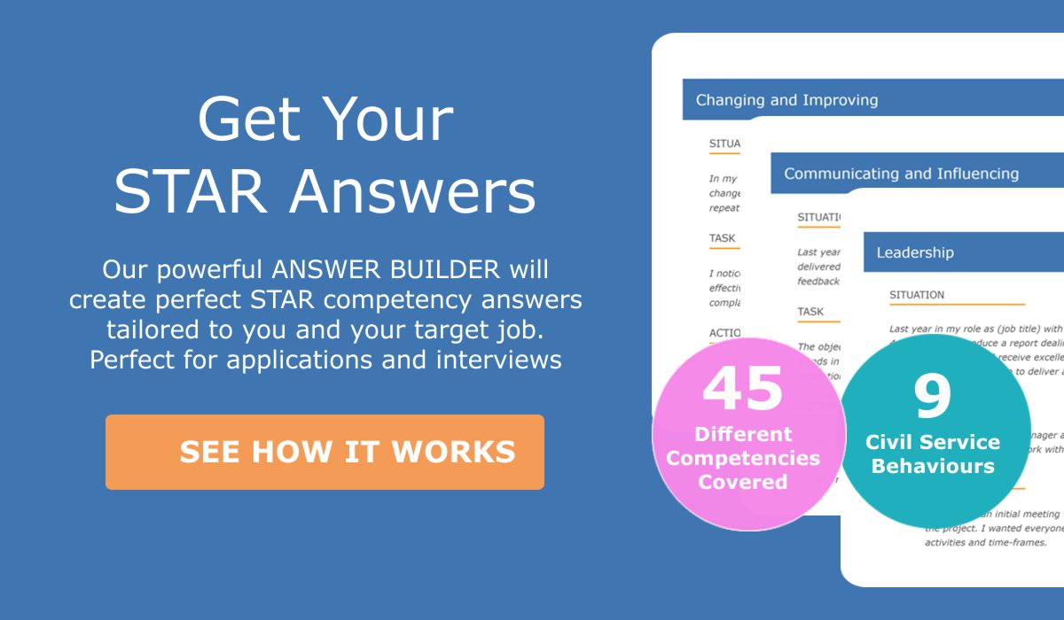 Get your STAR answers in minutes communicating and improving, delivering at pace, changing and imporving